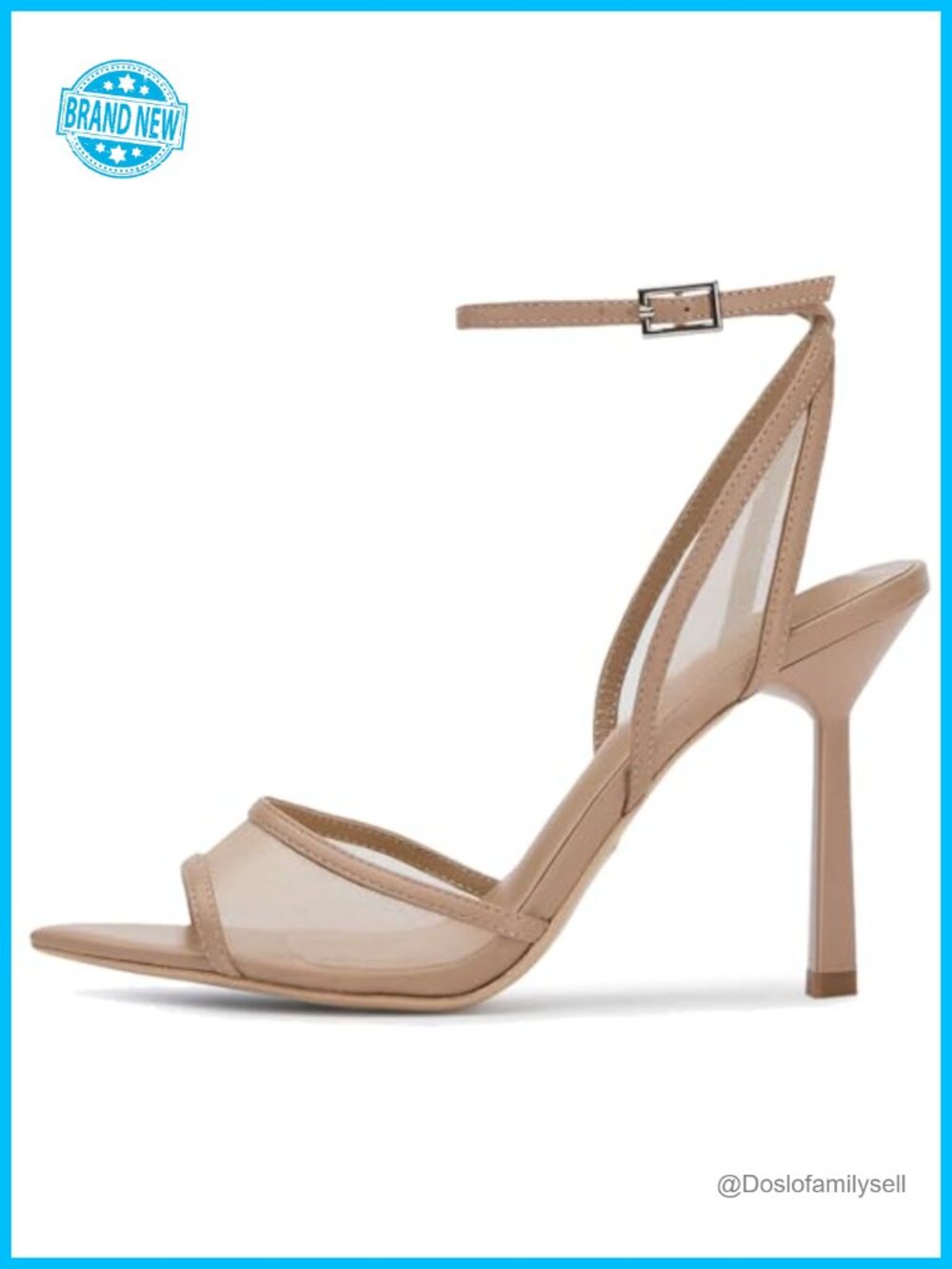 YIYA Women's Mesh Slingback Kitten Heels Peep Toe Ankle Strap Party Sandals